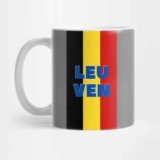 Leuven City in Belgian Flag Vertical Mug